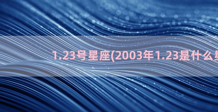 1.23号星座(2003年1.23是什么星座)