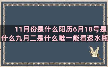 11月份是什么阳历6月18号是什么九月二是什么唯一能看透水瓶的阴历腊月初五是什么天秤座和什么星座最配对(阳厉1月份是什么星座)