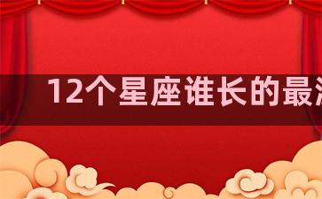 12个星座谁长的最漂亮