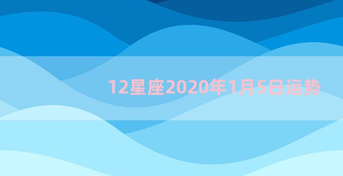 12星座2020年1月5日运势