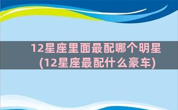 12星座里面最配哪个明星(12星座最配什么豪车)