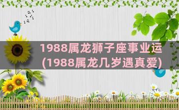 1988属龙狮子座事业运(1988属龙几岁遇真爱)