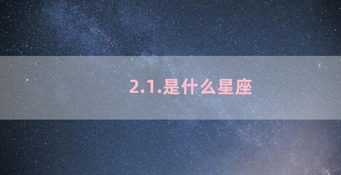 2.1.是什么星座