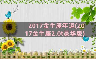 2017金牛座年运(2017金牛座2.0t豪华版)