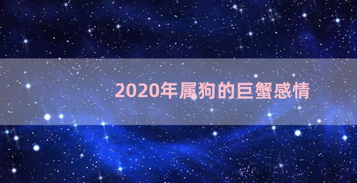 2020年属狗的巨蟹感情