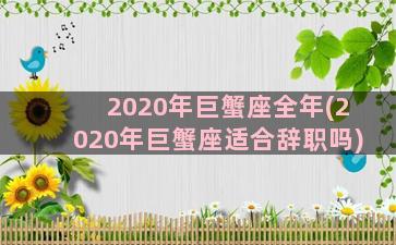 2020年巨蟹座全年(2020年巨蟹座适合辞职吗)