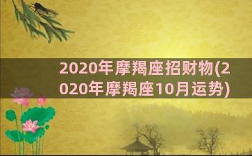 2020年摩羯座招财物(2020年摩羯座10月运势)