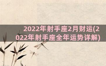 2022年射手座2月财运(2022年射手座全年运势详解)