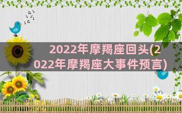 2022年摩羯座回头(2022年摩羯座大事件预言)