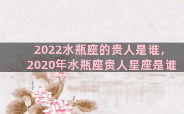 2022水瓶座的贵人是谁，2020年水瓶座贵人星座是谁