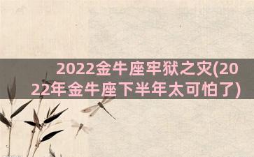 2022金牛座牢狱之灾(2022年金牛座下半年太可怕了)