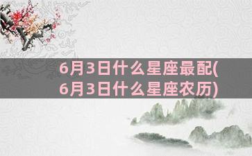 6月3日什么星座最配(6月3日什么星座农历)