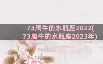 73属牛的水瓶座2022(73属牛的水瓶座2023年)