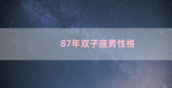 87年双子座男性格