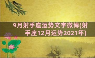 9月射手座运势文字微博(射手座12月运势2021年)