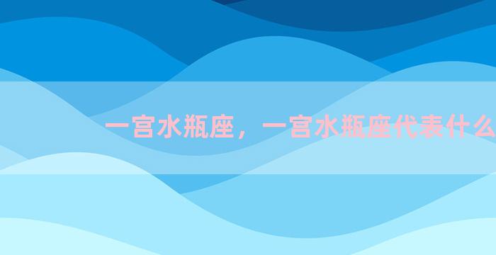 一宫水瓶座，一宫水瓶座代表什么