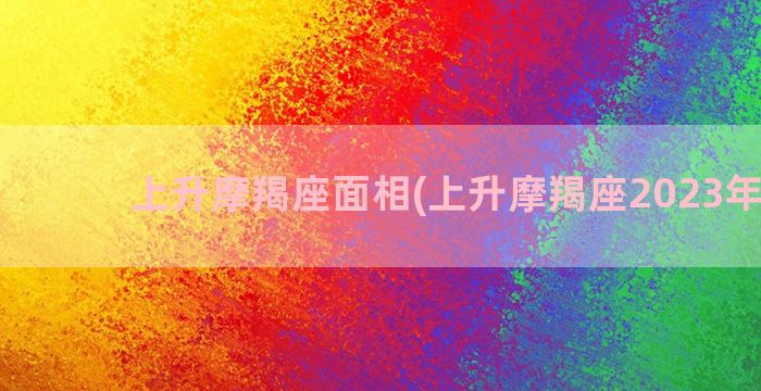 上升摩羯座面相(上升摩羯座2023年运势)