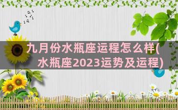 九月份水瓶座运程怎么样(水瓶座2023运势及运程)