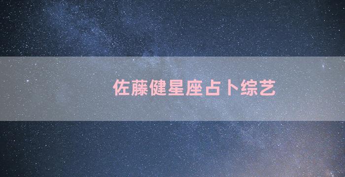 佐藤健星座占卜综艺