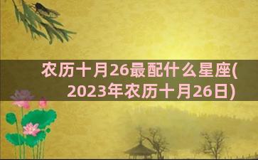 农历十月26最配什么星座(2023年农历十月26日)