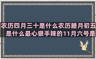 农历四月三十是什么农历腊月初五是什么最心狠手辣的11月六号是什么阳历6月21日是什么天蝎座是最好的星座吗(农历四月三十是什么规律)