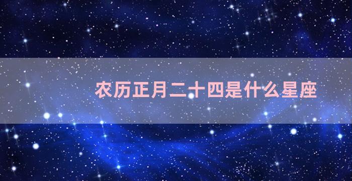 农历正月二十四是什么星座