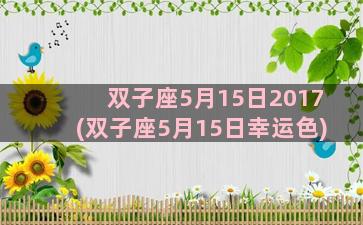 双子座5月15日2017(双子座5月15日幸运色)