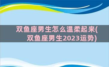 双鱼座男生怎么温柔起来(双鱼座男生2023运势)