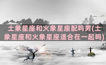 土象星座和火象星座配吗男(土象星座和火象星座适合在一起吗)