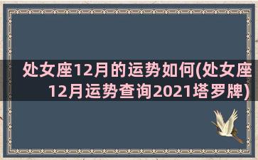 处女座12月的运势如何(处女座12月运势查询2021塔罗牌)