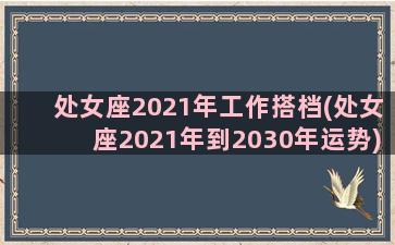 处女座2021年工作搭档(处女座2021年到2030年运势)