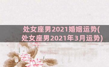 处女座男2021婚姻运势(处女座男2021年3月运势)