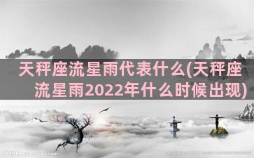 天秤座流星雨代表什么(天秤座流星雨2022年什么时候出现)