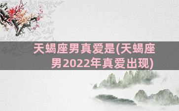 天蝎座男真爱是(天蝎座男2022年真爱出现)