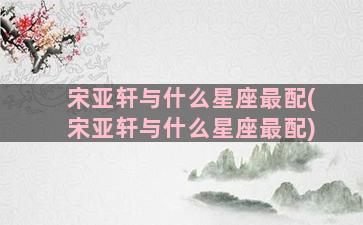 宋亚轩与什么星座最配(宋亚轩与什么星座最配)