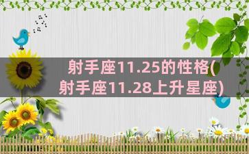 射手座11.25的性格(射手座11.28上升星座)