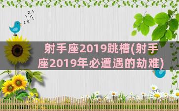 射手座2019跳槽(射手座2019年必遭遇的劫难)