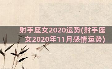 射手座女2020运势(射手座女2020年11月感情运势)