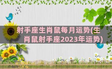 射手座生肖鼠每月运势(生肖鼠射手座2023年运势)