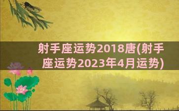 射手座运势2018唐(射手座运势2023年4月运势)