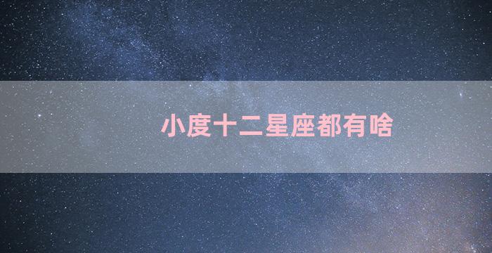 小度十二星座都有啥