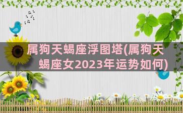 属狗天蝎座浮图塔(属狗天蝎座女2023年运势如何)