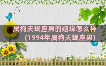 属狗天蝎座男的姻缘怎么样(1994年属狗天蝎座男)