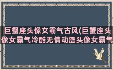 巨蟹座头像女霸气古风(巨蟹座头像女霸气冷酷无情动漫头像女霸气冷酷无情动漫)