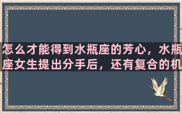 怎么才能得到水瓶座的芳心，水瓶座女生提出分手后，还有复合的机会吗