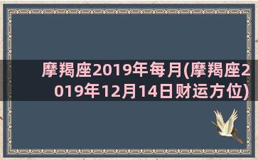 摩羯座2019年每月(摩羯座2019年12月14日财运方位)