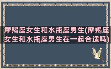 摩羯座女生和水瓶座男生(摩羯座女生和水瓶座男生在一起合适吗)