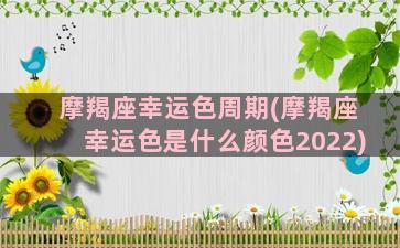 摩羯座幸运色周期(摩羯座幸运色是什么颜色2022)