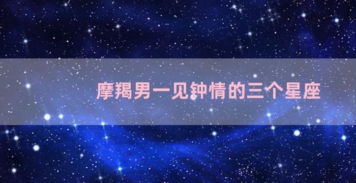 摩羯男一见钟情的三个星座