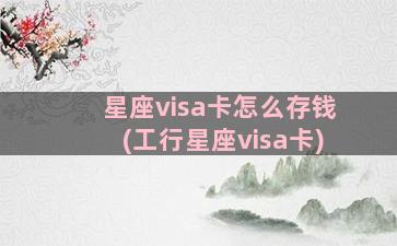 星座visa卡怎么存钱(工行星座visa卡)